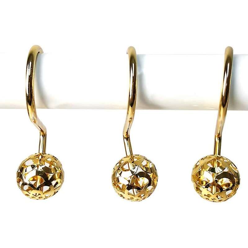 Gold Shower Curtain Hooks Rings,set Of 12 Decor ,metal for Bathroom