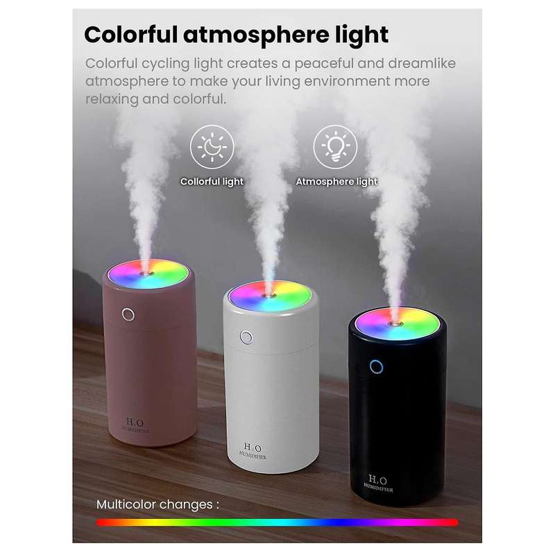 Humidifier Mini Usb Air Humidifier 400ml with Colorful Night Pink
