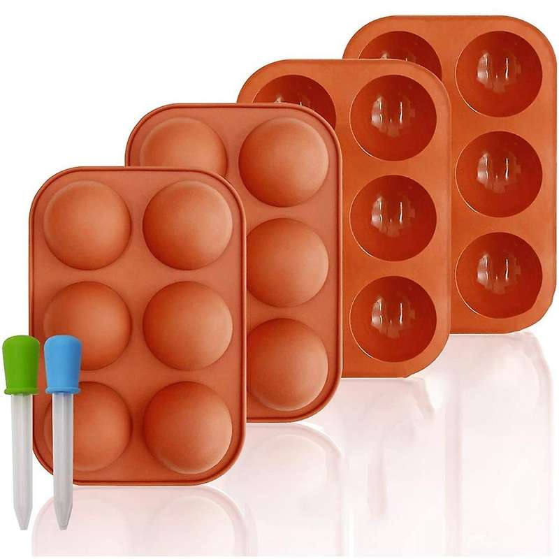 Silicone Molds with 6 Semi Sphere Holes, 4 Pack for Half Dome Mousse