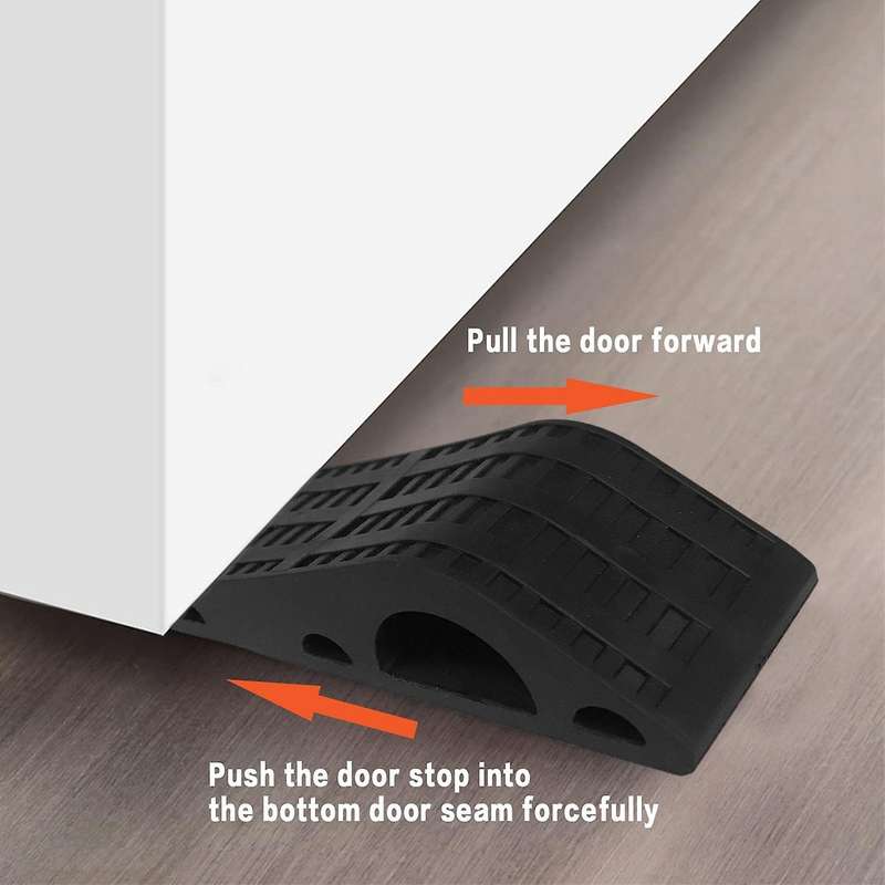 Door Stoppers Rubber Security Wedge for Concrete, Tile - Door Stop