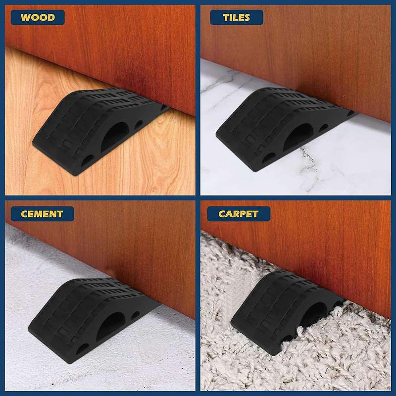Door Stoppers Rubber Security Wedge for Concrete, Tile - Door Stop