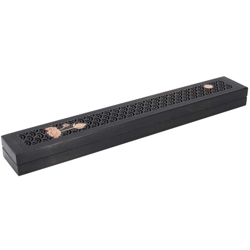 1pcs Black Wooden Incense Holder Incense Coffin Burner C