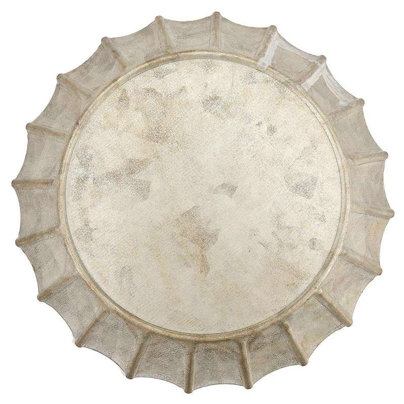Antique Metal Tray Ribboned Round Iron Tray Rustic Retro Tray-l