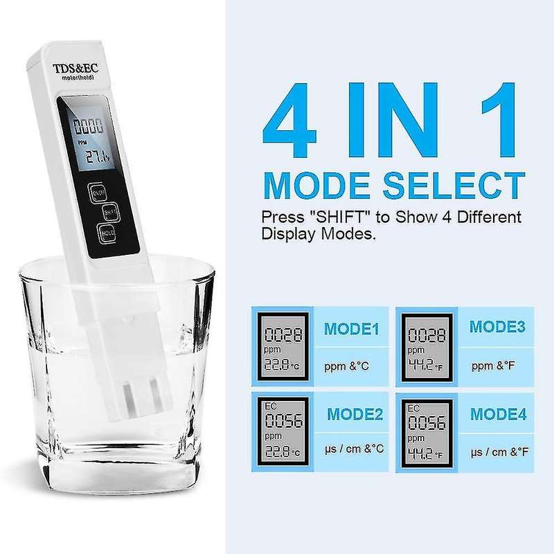 Ph Meter and Tds Meter,digital Water Quality Tester, 0-9990 Ppm
