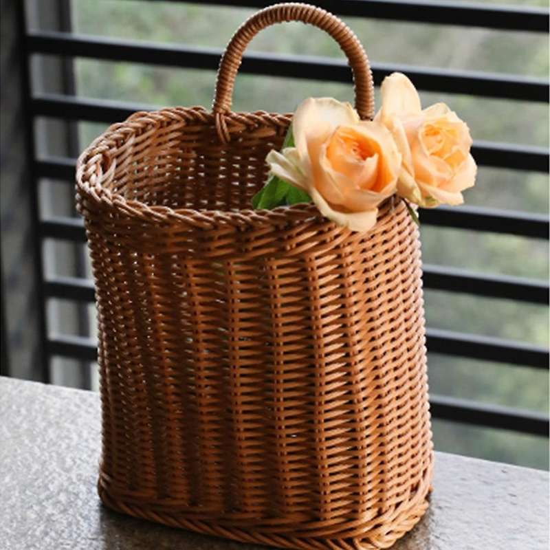 Kitchen Storage Basket with Handle Woven Hanging Baskets S