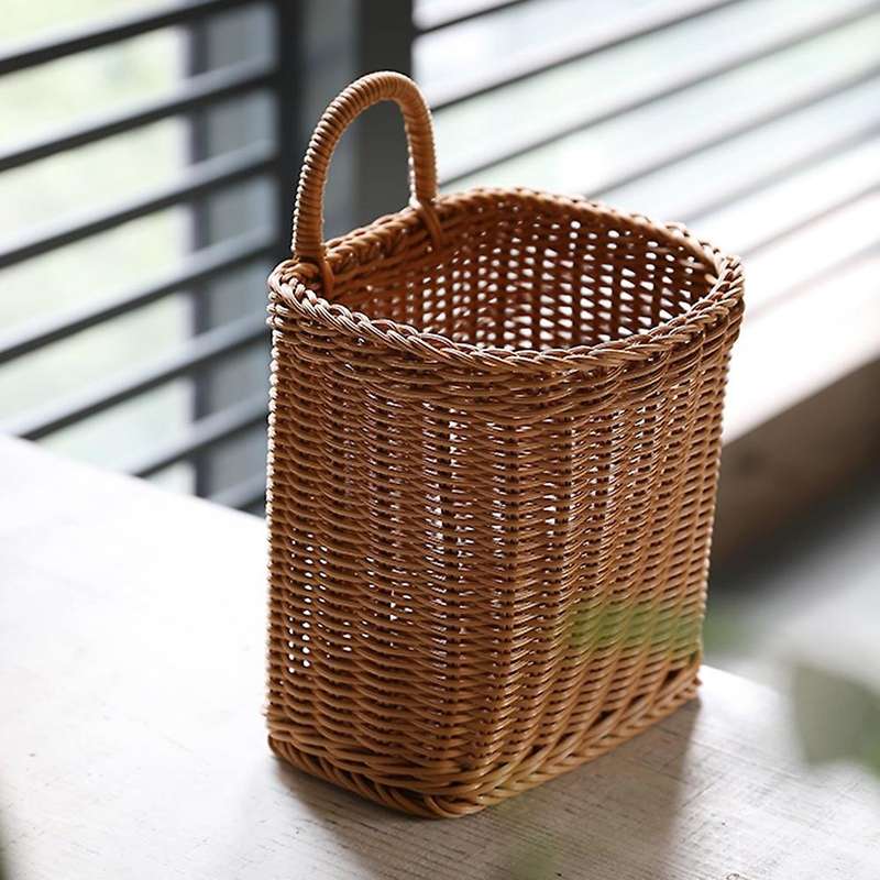 Kitchen Storage Basket with Handle Woven Hanging Baskets S