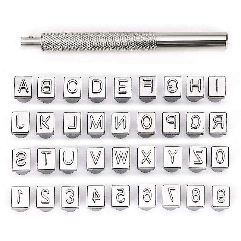 Capital Letters and Numbers Stamp Set, 6mm Leather Craft(6.5mm-36pcs)