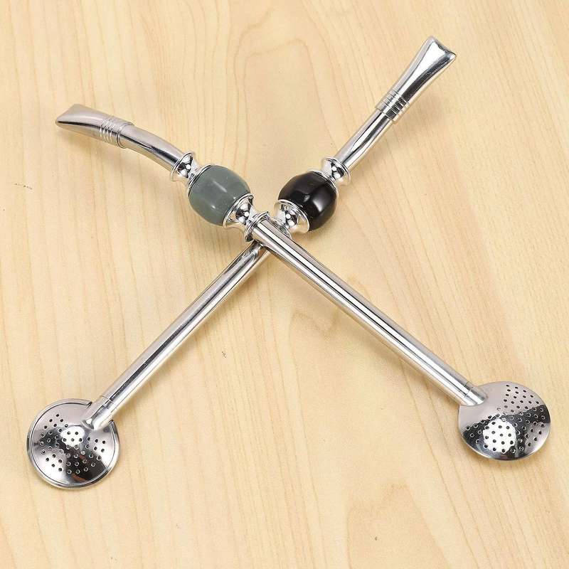 Stainless Steel Spoon Straw 8.6 Inch,set Of 2 Removable Straw Brush