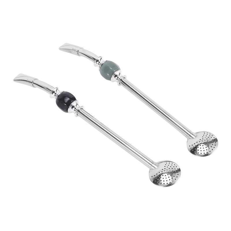 Stainless Steel Spoon Straw 8.6 Inch,set Of 2 Removable Straw Brush