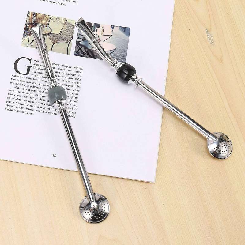 Stainless Steel Spoon Straw 8.6 Inch,set Of 2 Removable Straw Brush