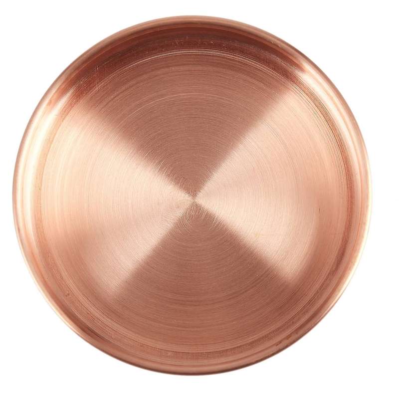 Copper Round Storage Tray Desk Metal Storage Organizer  10cm X 10cm(rose Gold)