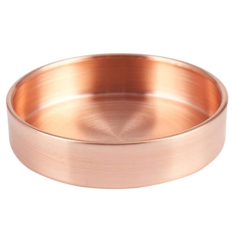Copper Round Storage Tray Desk Metal Storage Organizer  10cm X 10cm(rose Gold)