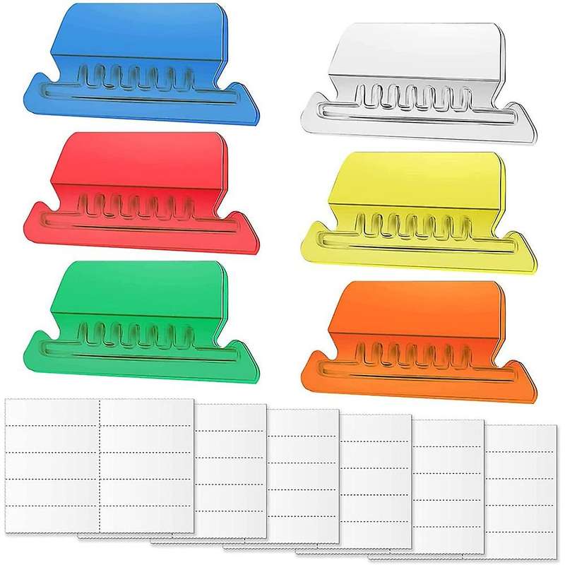 60 Sets Hanging File Tabs and Inserts,colorful File Folder Labels