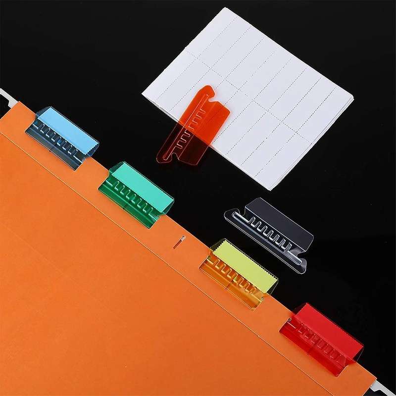 60 Sets Hanging File Tabs and Inserts,colorful File Folder Labels