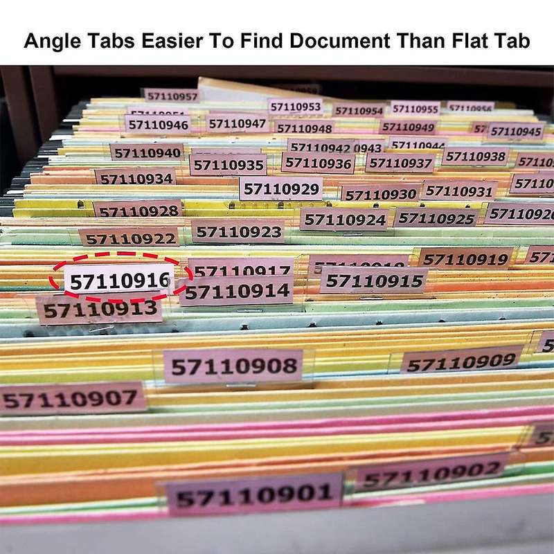 60 Sets Hanging File Tabs and Inserts,colorful File Folder Labels