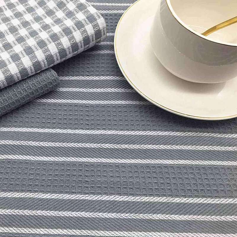 Towels,natural Cotton,18 X 25 Inch,3 Pack,white with Grey Stripe