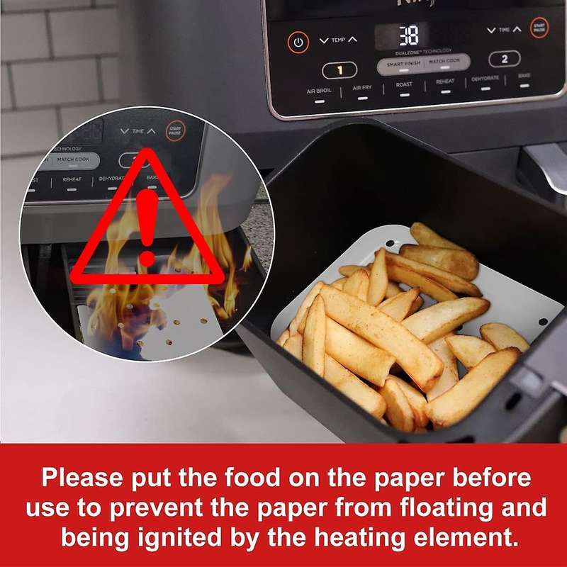 200 Pcs Fryer Paper Air Fryer Parchment Paper Liners for Ninja Dz201