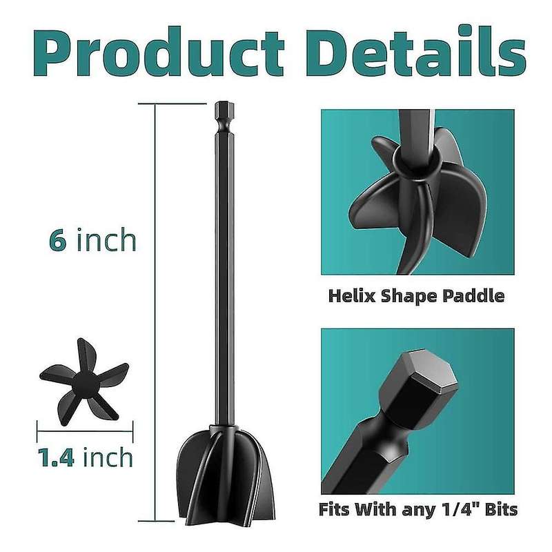 Resin Mixer Paddles, Epoxy Mixer Attachment for Powerful Mixing, B