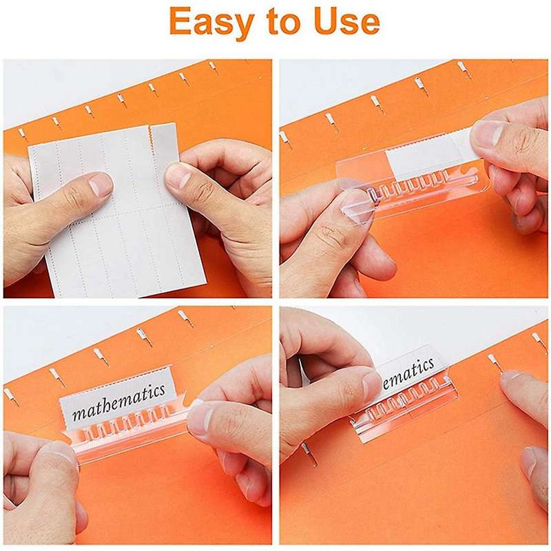 120 Sets Multicolor Hanging File Folder Tabs with Blank Inserts