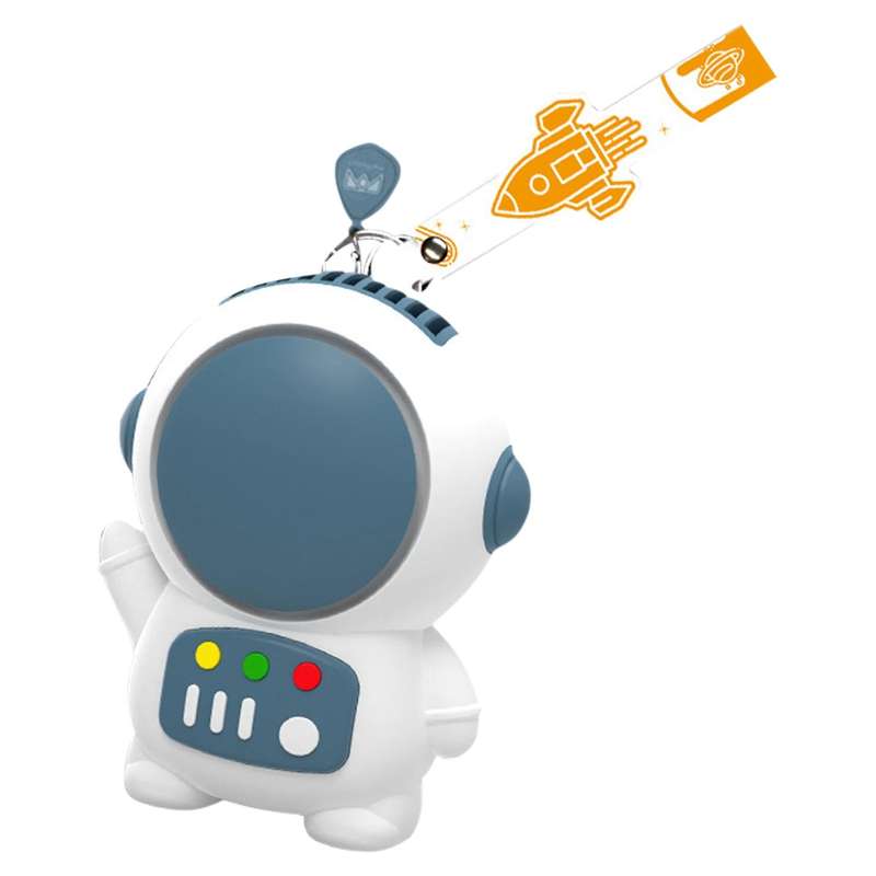 Cartoon Handheld Fan Leafless Silent Usb for Home Office Navy Blue