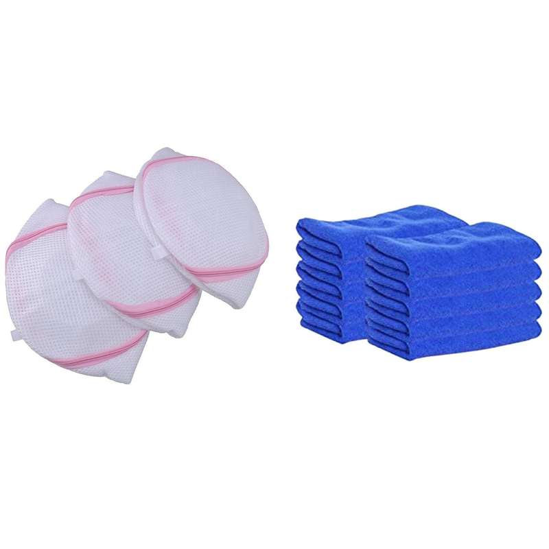 Filets A Linge Lot De 3, Proteger 15 Cm H X 17cm Dia (blanc + Rose)