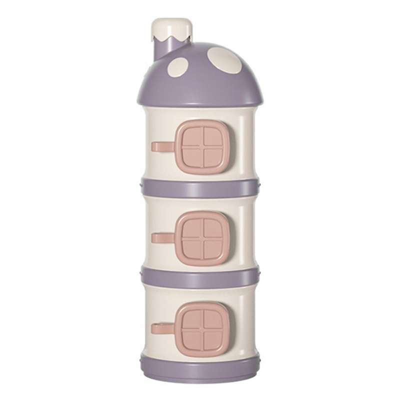 3layers Baby Milk Powder Formula Dispenser,for Travel for Kids Purple