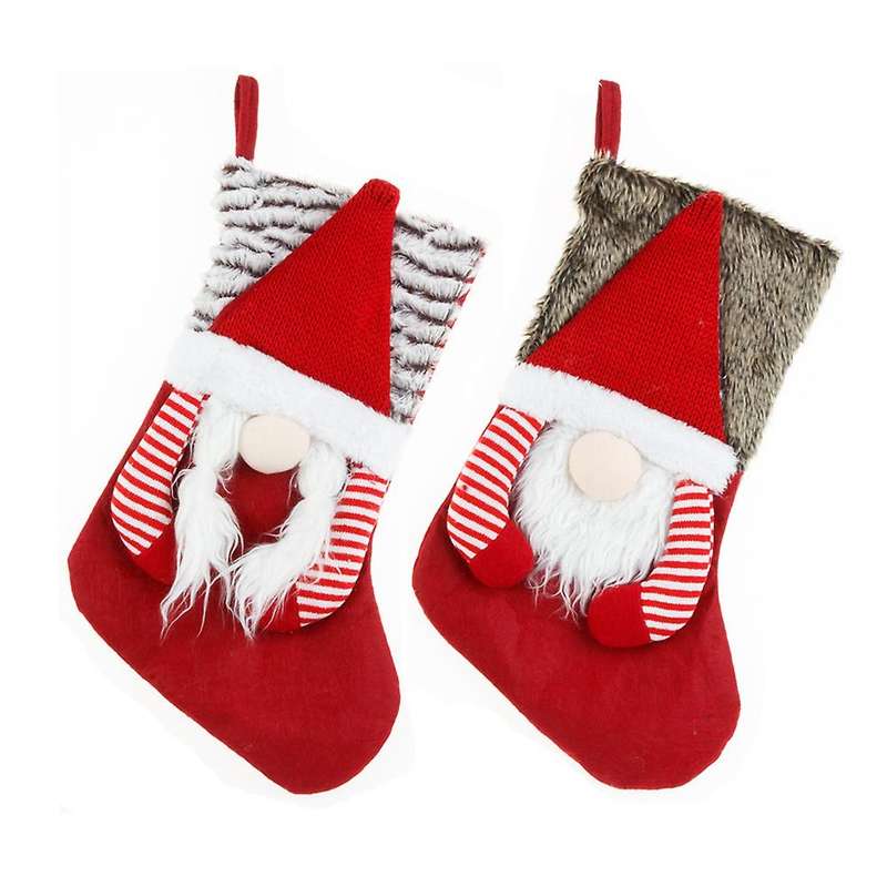 2pcs Large Christmas Stocking Christmas Candy Gift Bag