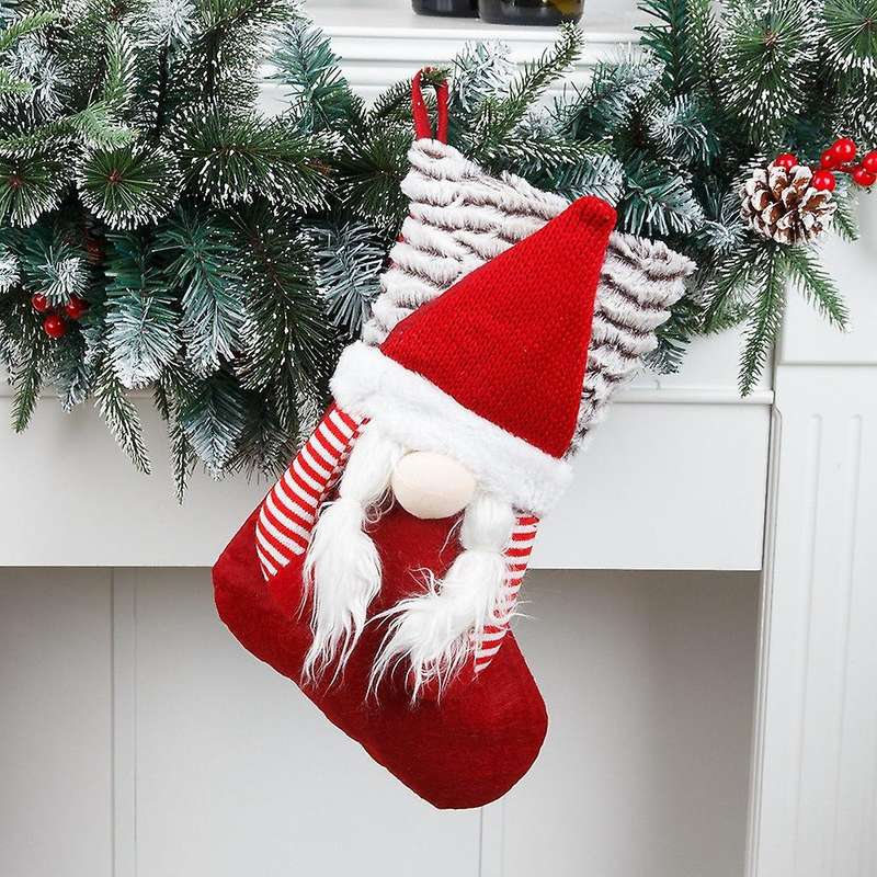 2pcs Large Christmas Stocking Christmas Candy Gift Bag