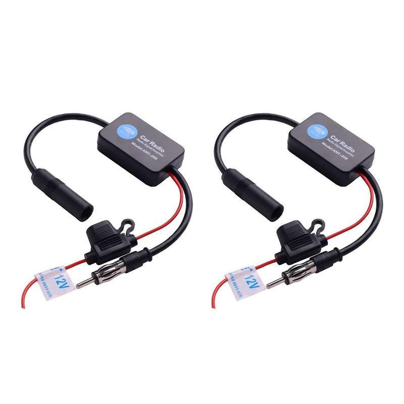 2x for Universal 12v Auto Car Radio Fm Antenna Signal Amp Amplifier
