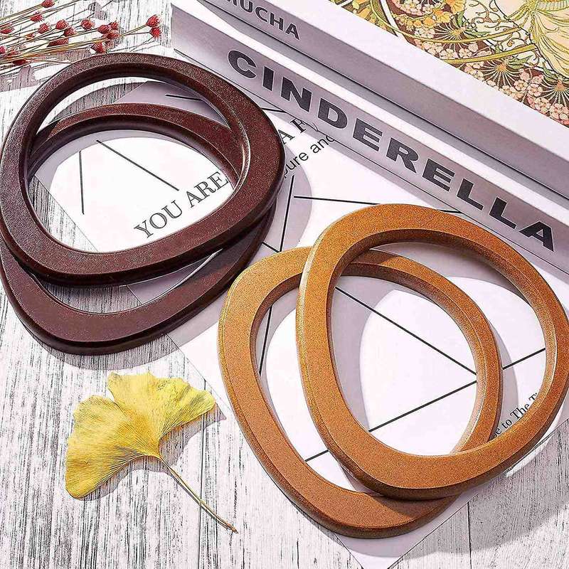 Circle Wooden Handles for Crocheted Knitted Bag Purse Handles