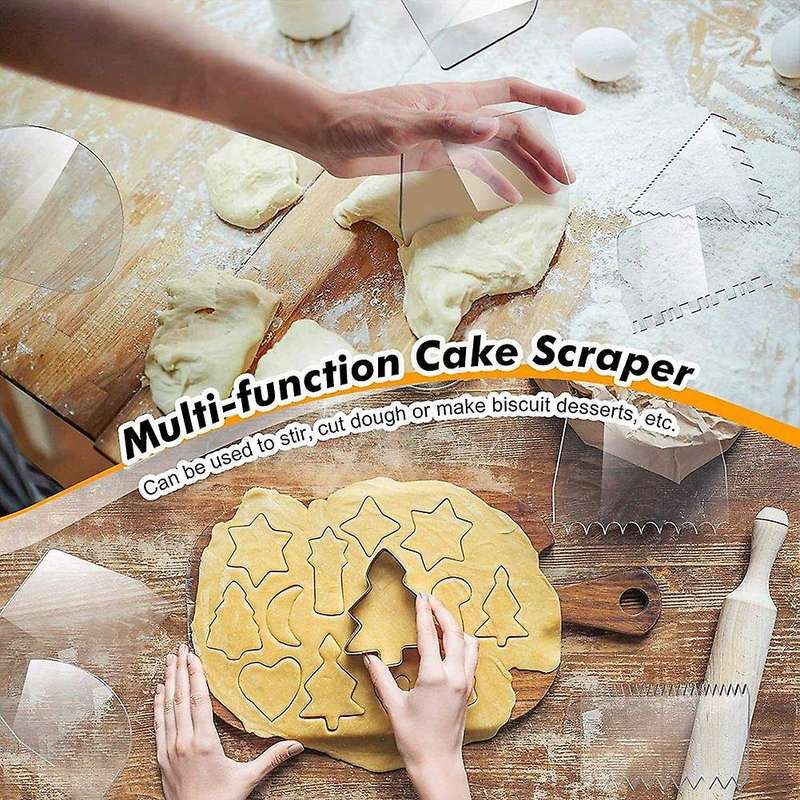 Acrylic Cake Scrapers Clear Cake Icing Scraper Cake Edge Stripe
