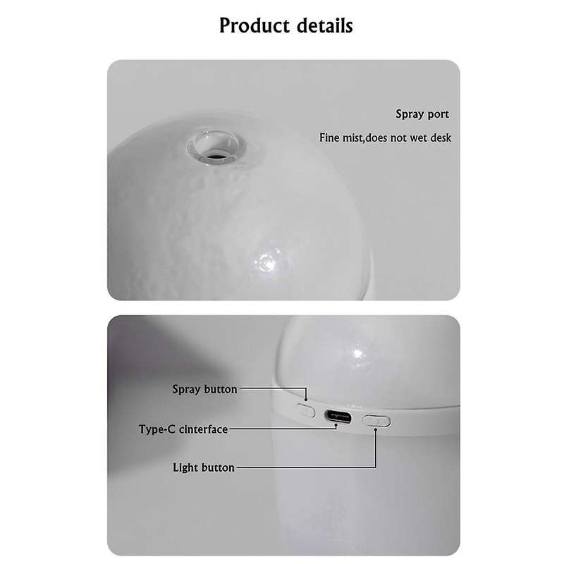 Cool Mist Usb Humidifier with Adjustable Mist Mode, 280ml Auto ,white
