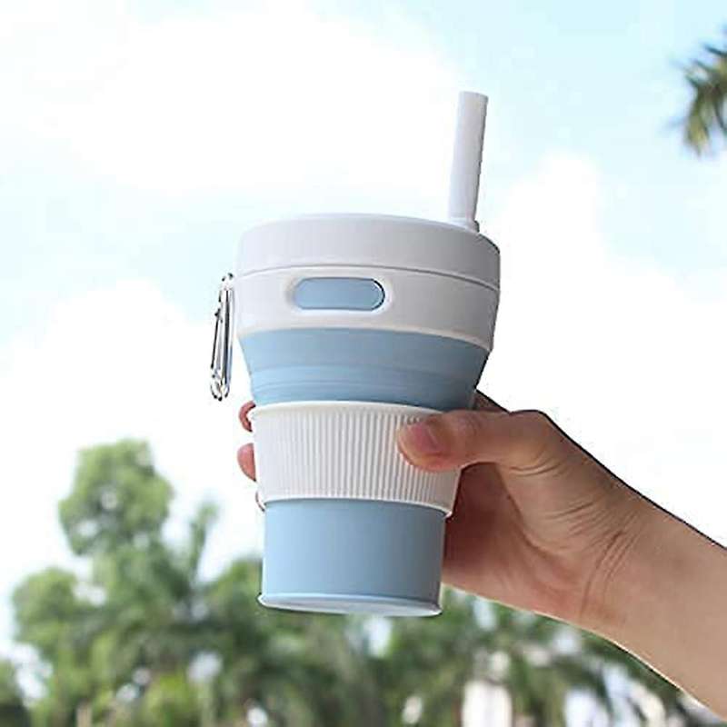 Collapsible Coffee Cup, Portable Foldable Travel Mug, 15.8oz,red