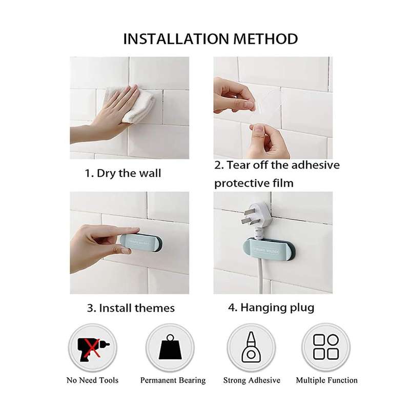 16pcs Cable Tidy Clips Cable Clamp Self-adhesive Cable Organizer