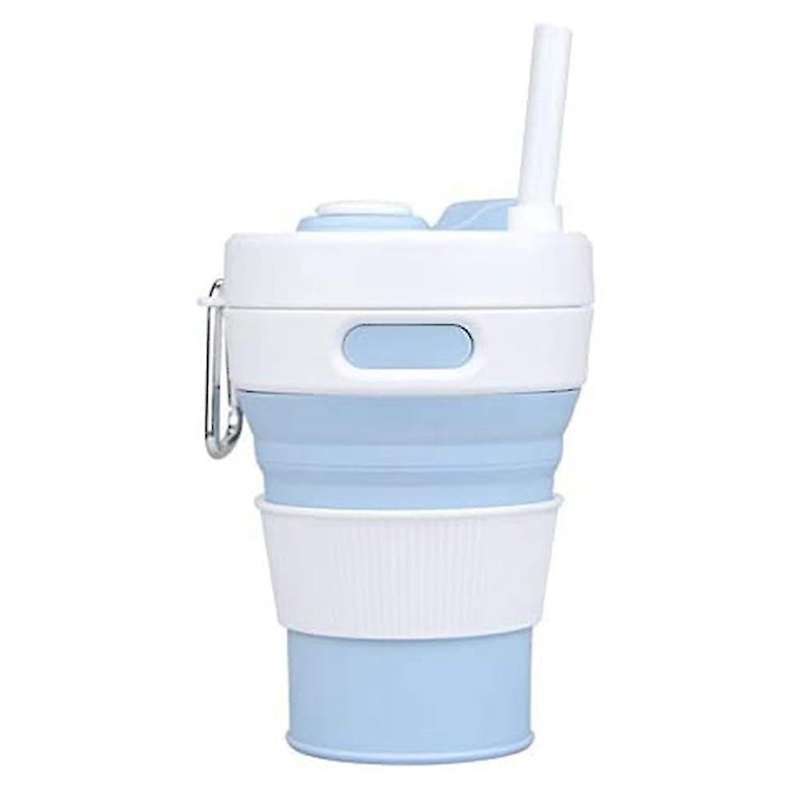 Collapsible Coffee Cup, Portable Foldable Travel Mug, 15.8oz,blue