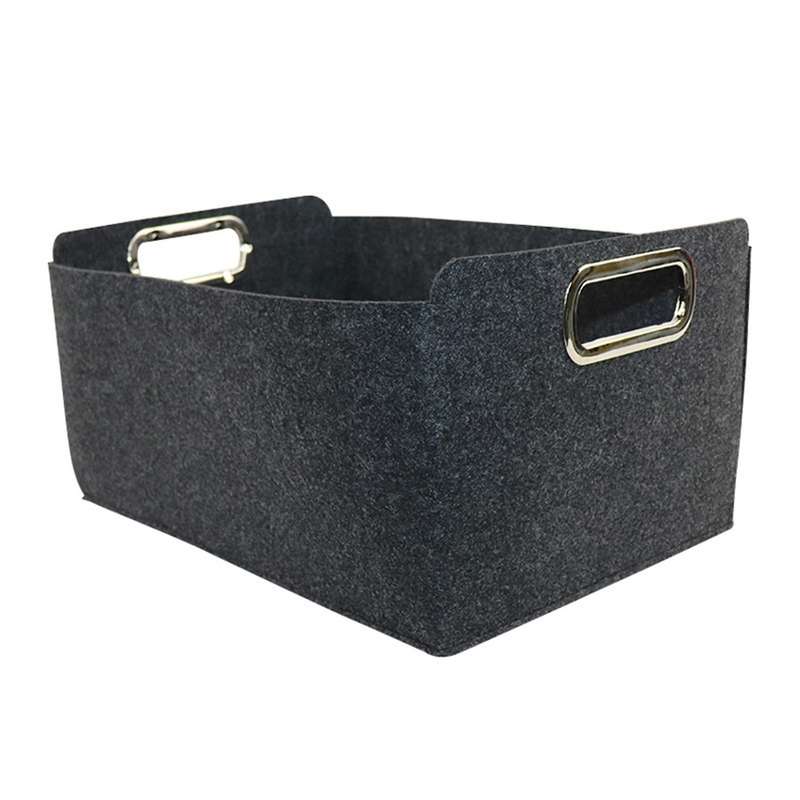 Desktop Sundries Container Foldable Felt Fabric Storage Basket B