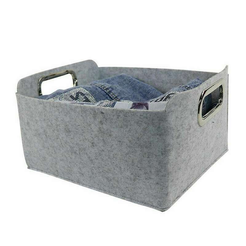 Desktop Sundries Container Foldable Felt Fabric Storage Basket B