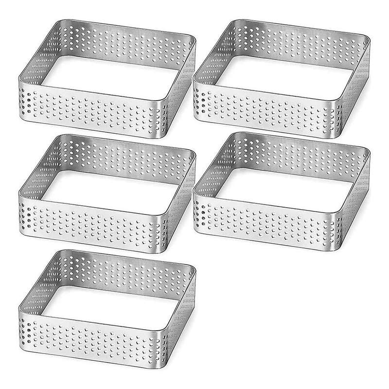 Perforated Tart Ring Tartlet Molds Cake Pastry Baking Tool, 5 Pack