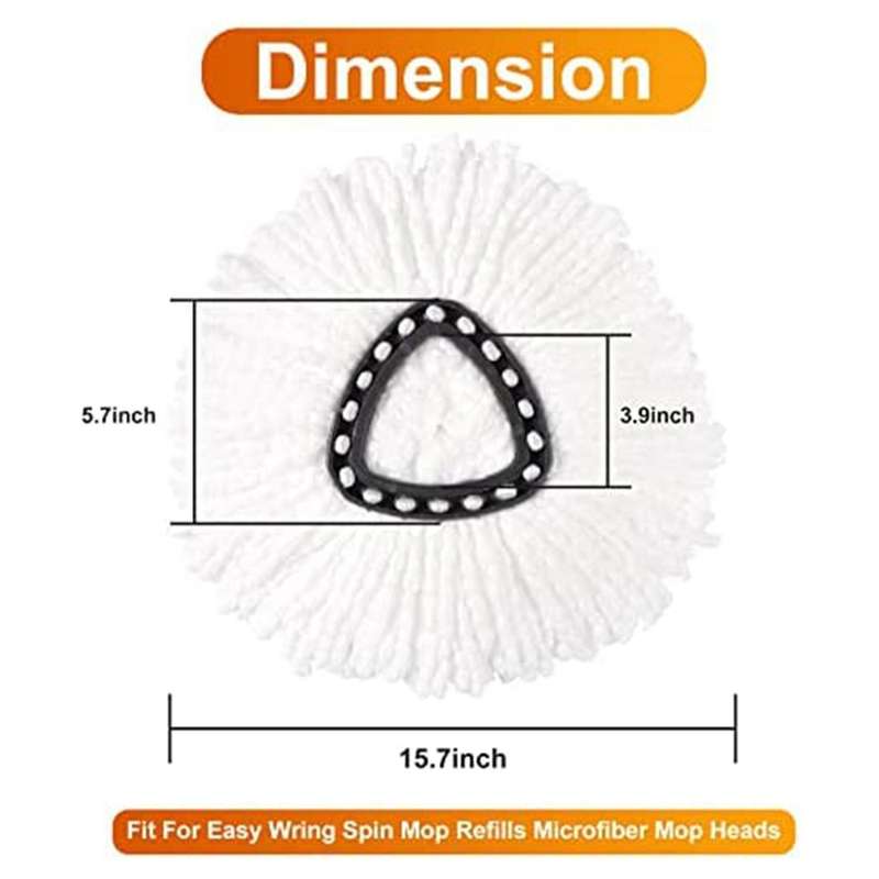 Rotating Mop Head Triangular Cotton Yarn Head Mop Replacement Cloth