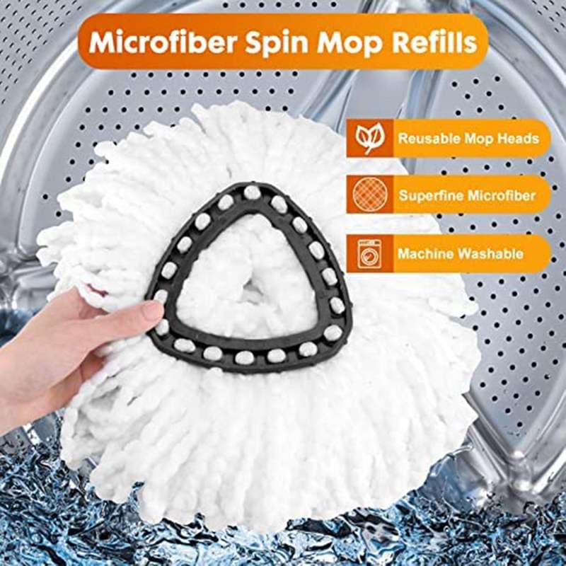 Rotating Mop Head Triangular Cotton Yarn Head Mop Replacement Cloth