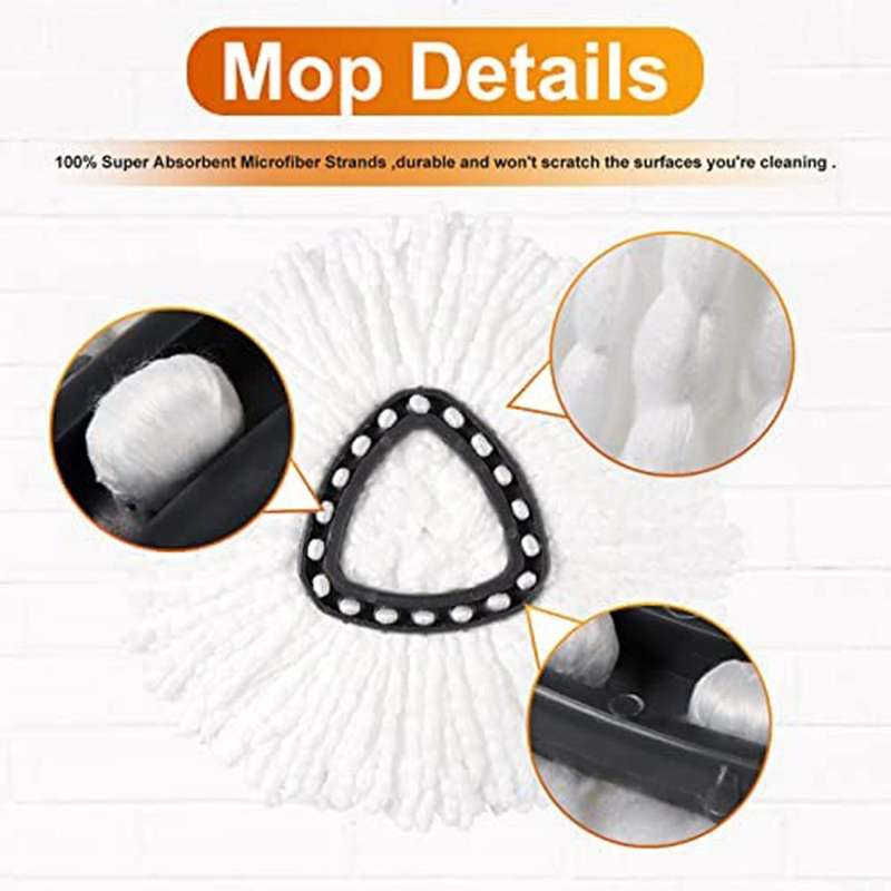 Rotating Mop Head Triangular Cotton Yarn Head Mop Replacement Cloth