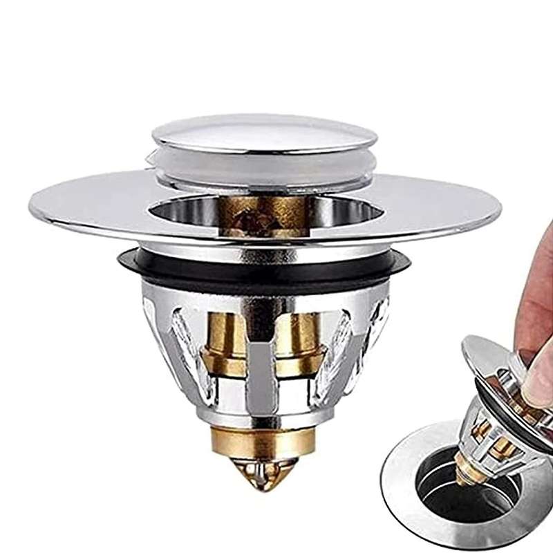 Basin Sink Waste Plug Push-in Bounce for Kitchen Bathroom and Toilet