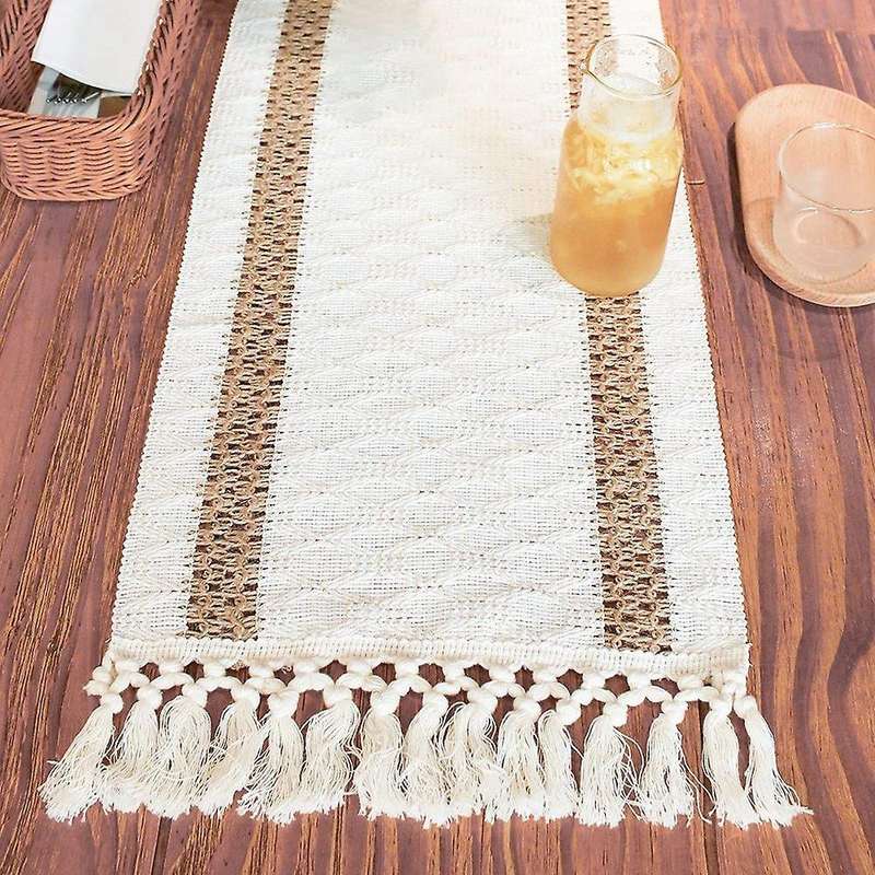 Table Runners Splicing with Tassel, Boho Table Runner for Fall A
