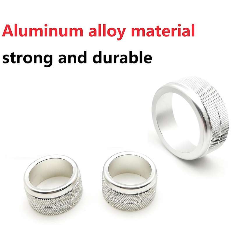 3pcs for Toyota Tundra 2014-2021 Car Ac Volume Vent Knob Ring, Silver