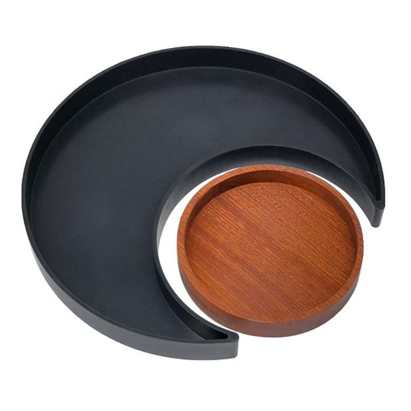 Moon Tray with Round Tray for Jewelry Essential Oil Crystal B