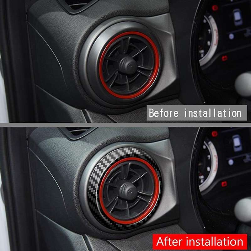 Car Carbon Fiber Interior Dashboard Side Air Vent A/c Outlet Cover