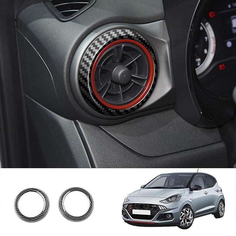 Car Carbon Fiber Interior Dashboard Side Air Vent A/c Outlet Cover