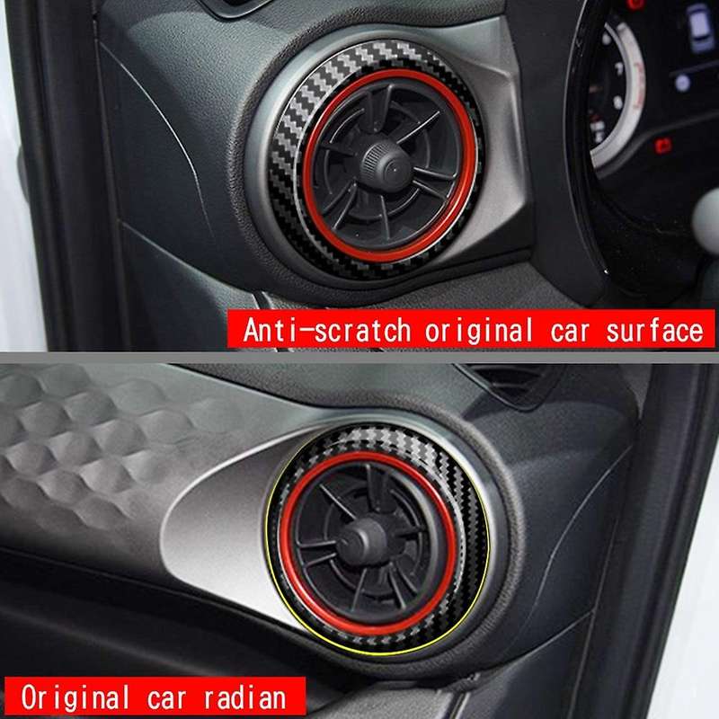 Car Carbon Fiber Interior Dashboard Side Air Vent A/c Outlet Cover