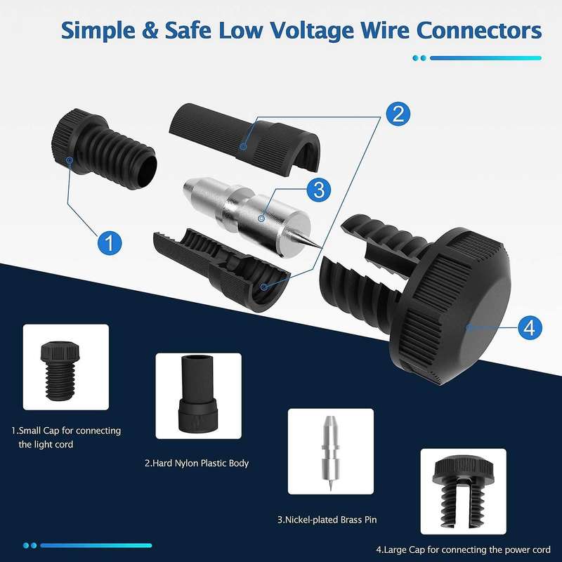 8pcs Low Voltage Landscape Wire Connector 12-16 Gauge Cable High