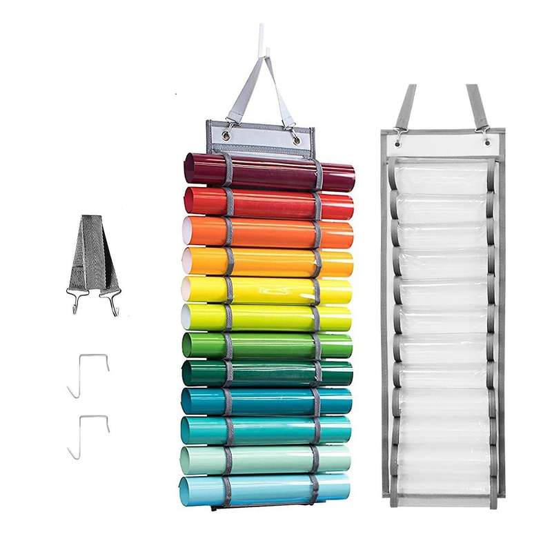 Compartments Vinyl Storage Organizer,with Door Hooks and Strap